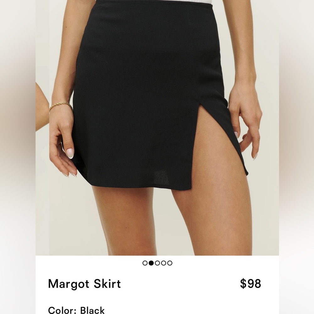 Reformation Margot skirt -perfect condition black mini skirt with slit